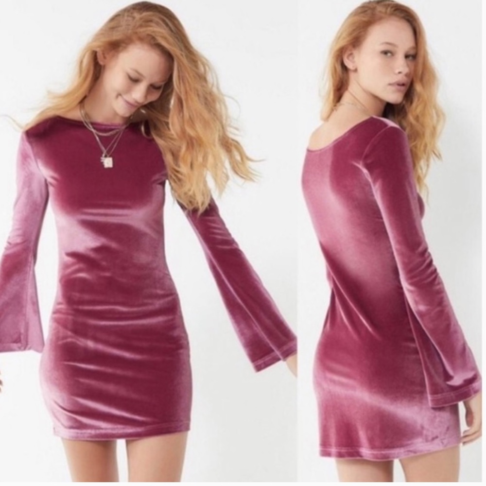 Urban Outfitters velvet dress pink purple color size M women.